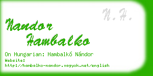 nandor hambalko business card