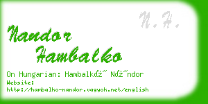 nandor hambalko business card